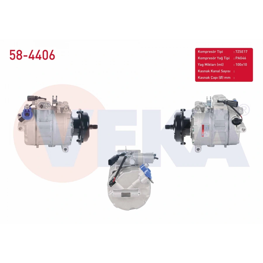 KLIMA KOMPRESORU VOLKSWAGEN TOUAREG 2.5 R5 TDI - 3.0 V6 TDI - 5.0 R50 TDI 2002-2010 / TRANSPORTER V 2.5 TDI 2003-2011