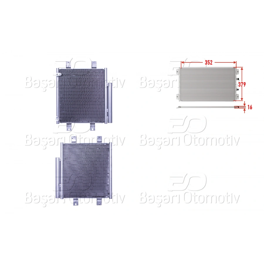 KLIMA RADYATORU 352X379X16 DAIHATSU SIRION 1.0 1.3 1.5 05 >