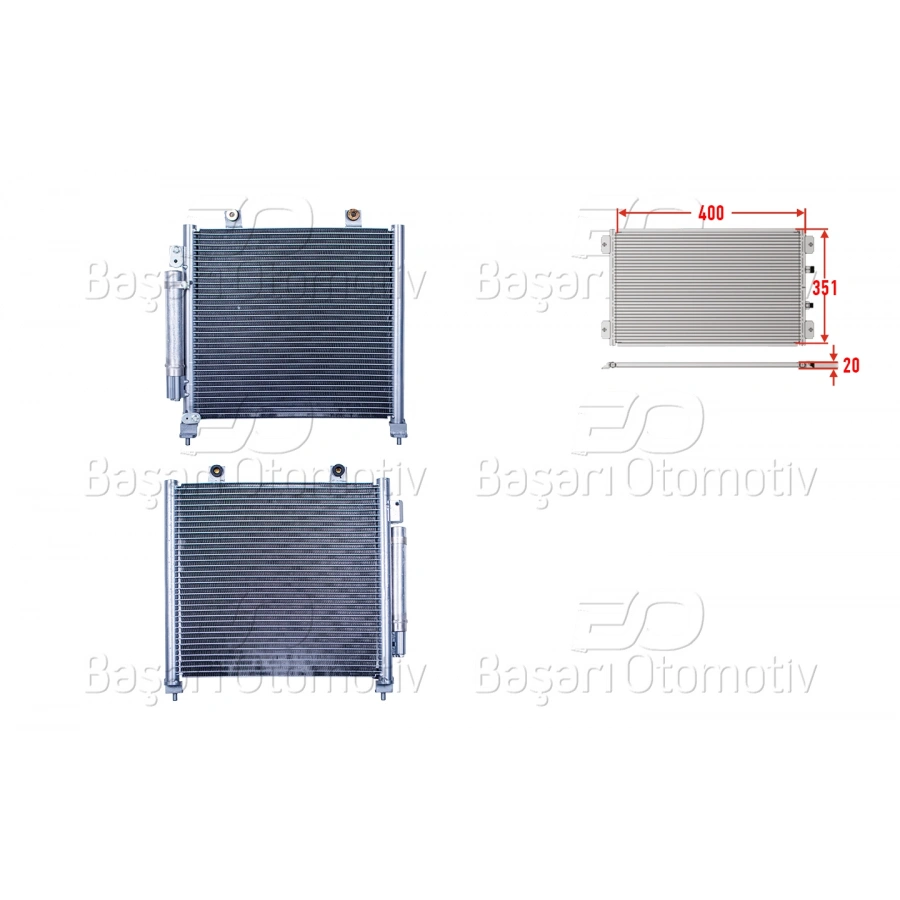 KLIMA RADYATORU 400X351X20 OPEL AGILA A 1.0 1.2 SUZUKI WAGON R 1.3 00 >