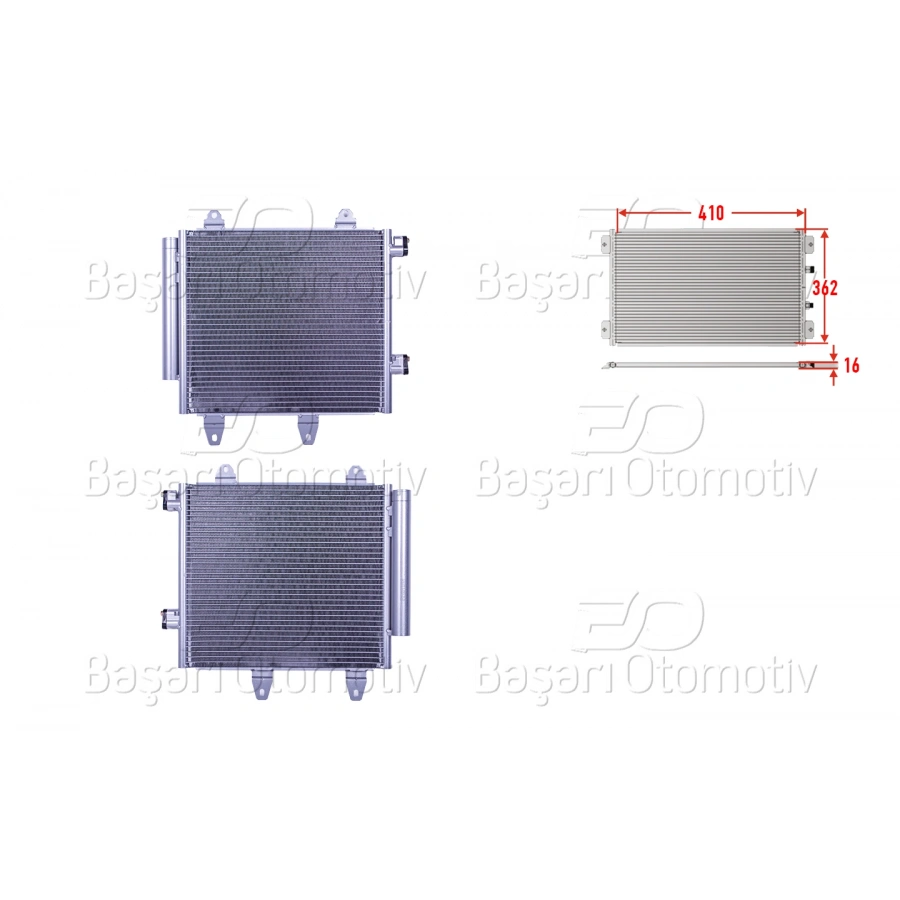 KLIMA RADYATORU 410X362X16 PEUGEOT 107. CITROEN C1. TOYOTA AYGO