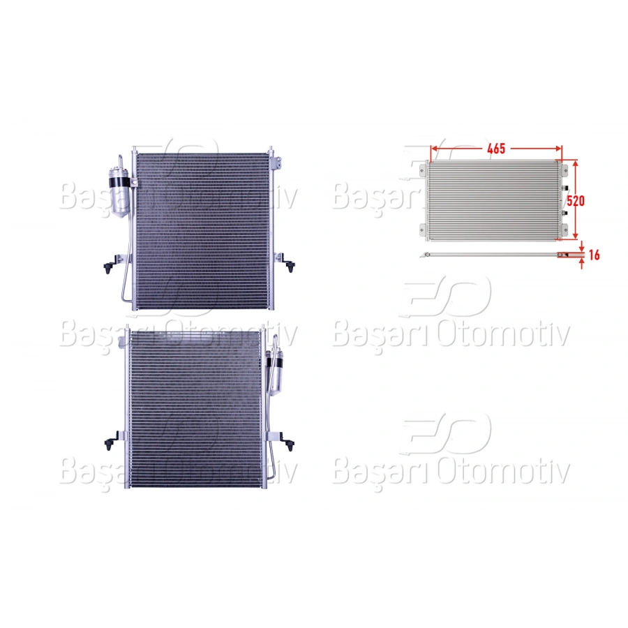 KLIMA RADYATORU 465X520X16 MITSUBISHI L200 2.5 06>