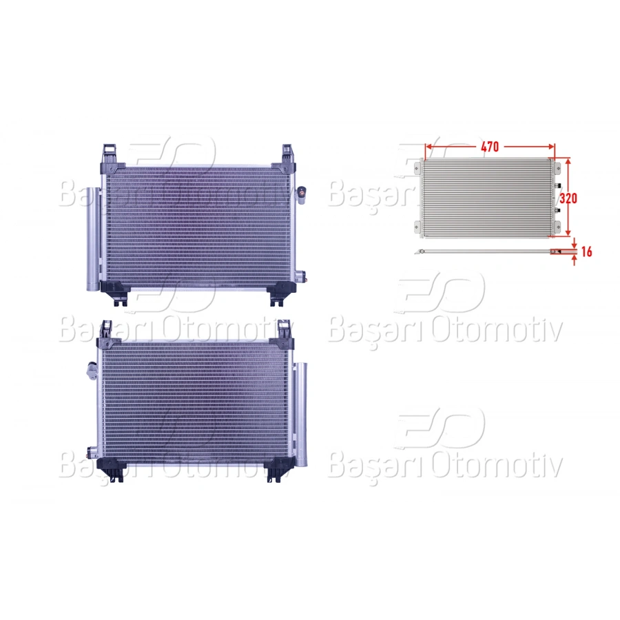 KLIMA RADYATORU 470X320X16 TOYOTA YARIS D-4D 06>