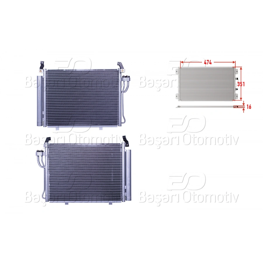 KLIMA RADYATORU 474X351X16 HYUNDAI I10 BENZIN 08>