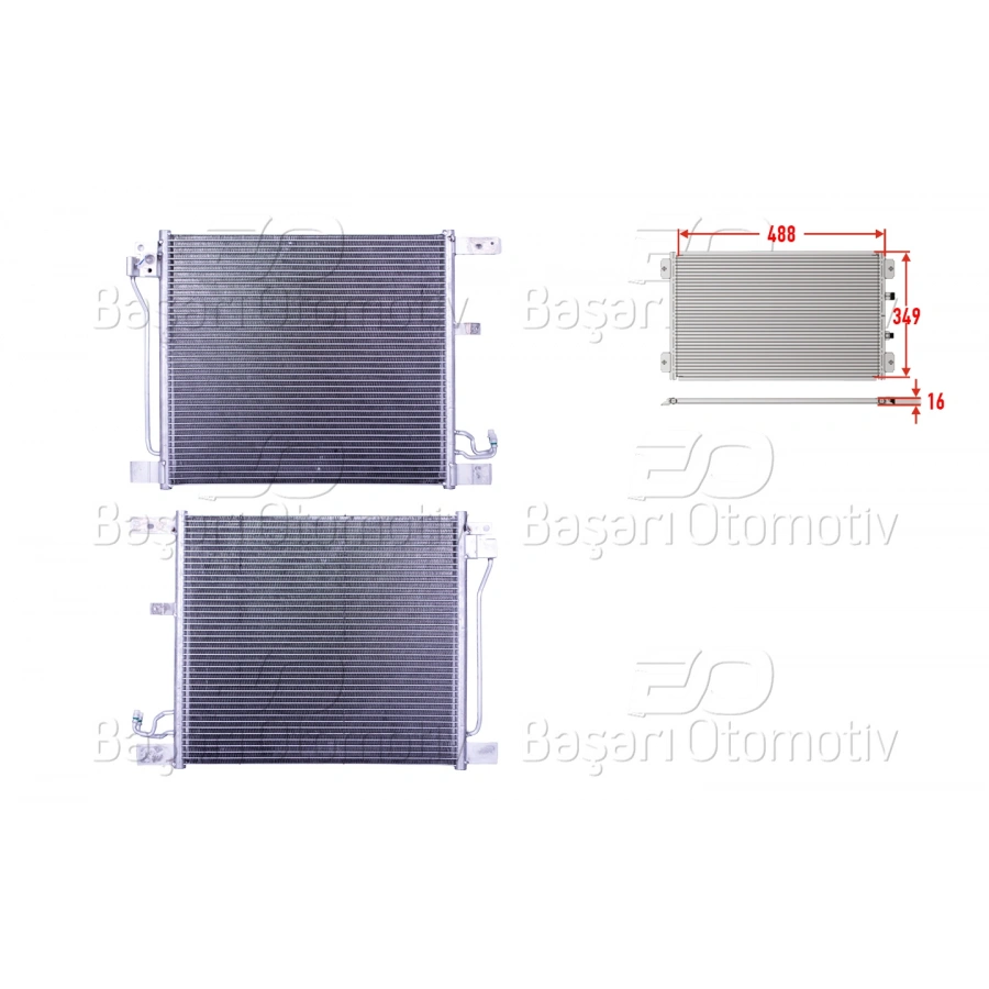 KLIMA RADYATORU 488X349X16 NISSAN JUKE 1.6 DIG TURBO BENZIN 10>
