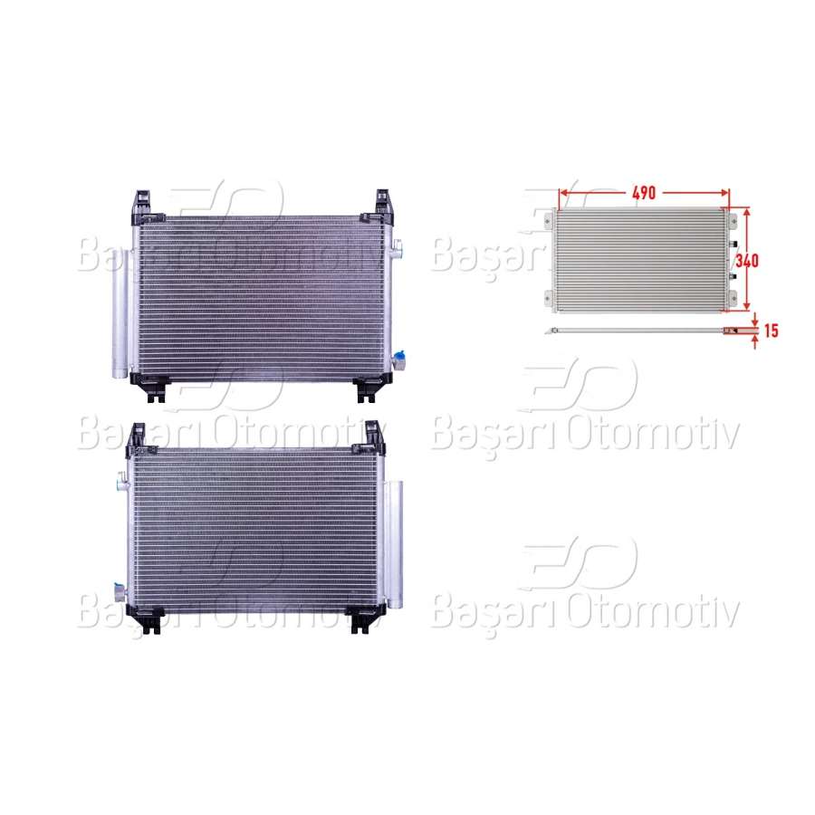 KLIMA RADYATORU 490X340X15 TOYOTA YARIS 10>