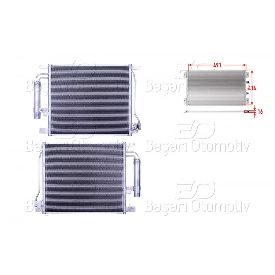 KLIMA RADYATORU 491X414X16 NISSAN PULSAR. JUKE 1.2 DIG-TURBO. 1.5DCI 14>