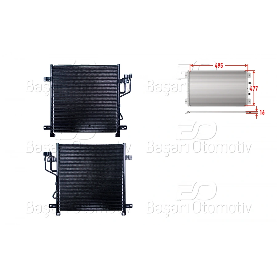 KLIMA RADYATORU 495X477X16 JEEP CHEROKEE LIBERTY 2.5CRD 2.8CRD 02-07