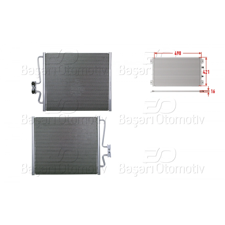 KLIMA RADYATORU 498X421X16 BMW 7 (E38) 725 TDS 1996-2001 BMW 7 (E38) 730 I 1994-2001BMW 7 (E38) 735 I 1996-1998