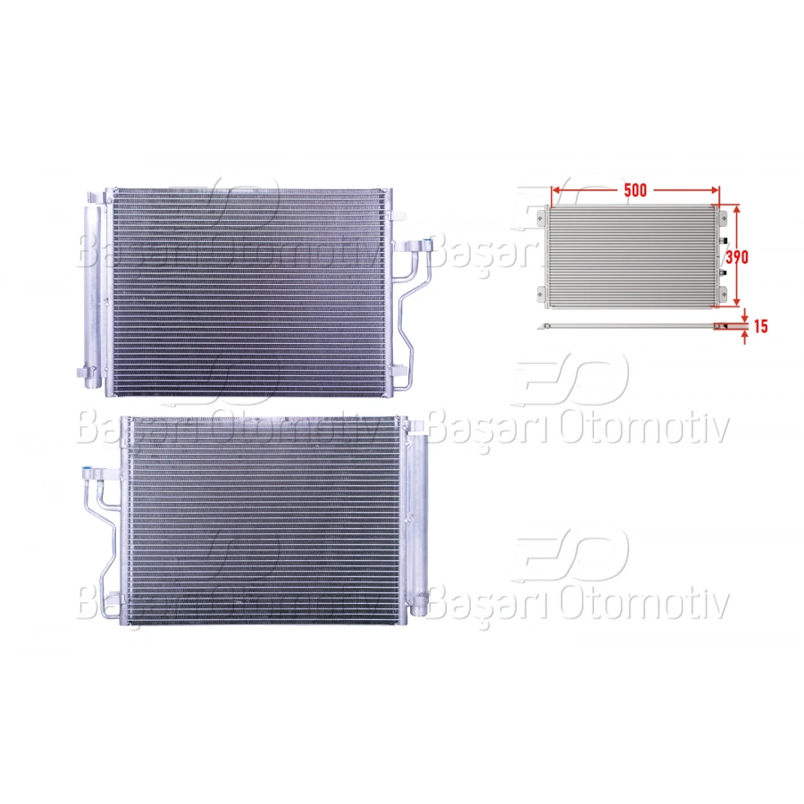 KLIMA RADYATORU 500X390X15 HYUNDAI IX35. KIA SPORTAGE 2.0CRDI 10>