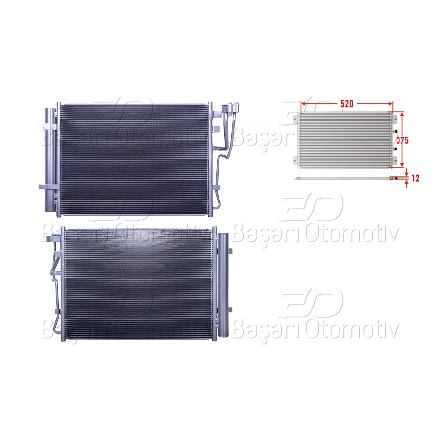 KLIMA RADYATORU 520X375X12 HYUNDAI IX20 KIA VENGA 1.4 1.6 CRDI 10 >