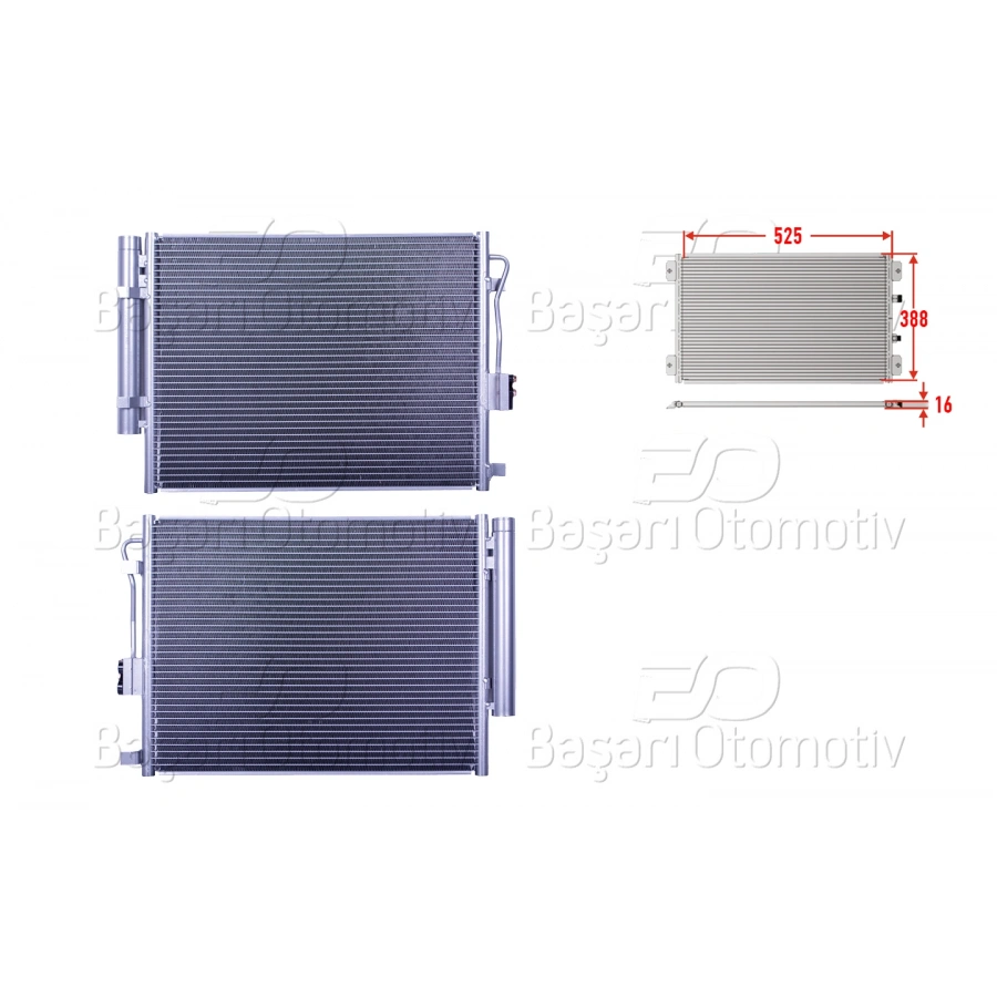 KLIMA RADYATORU 525X388X16 HYUNDAI I30 1.6T-GDI 12>