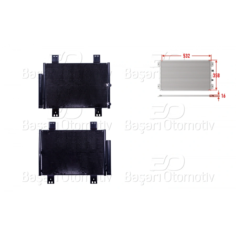 KLIMA RADYATORU 532X358X16 DAIHATSU TERIOS 1.3 1.5 05 >