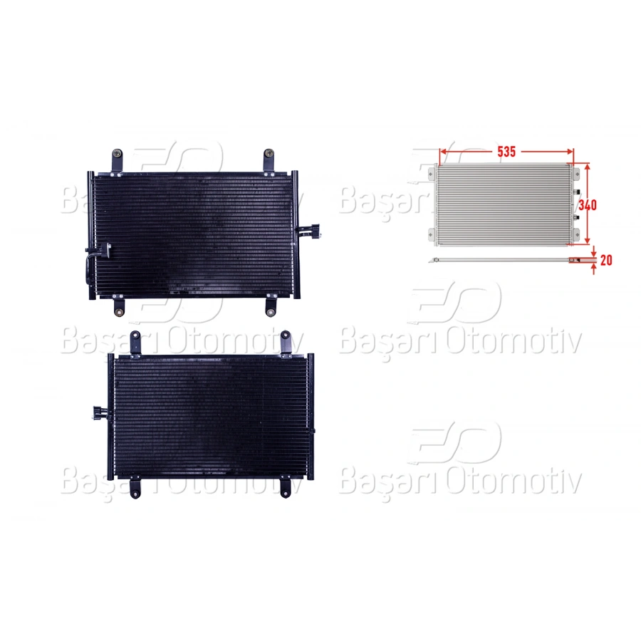 KLIMA RADYATORU 535X340X20 PEUGEOT BOXER. FIAT DUCATO. CITROEN JUMPER97-02