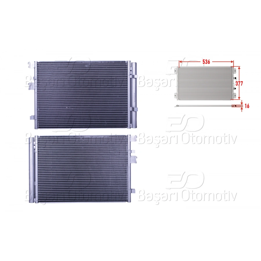 KLIMA RADYATORU 536X377X16 HYUNDAI I20 DIZEL 09>