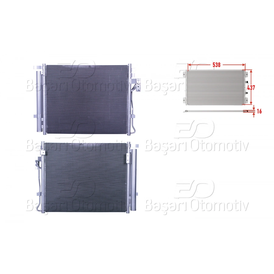 KLIMA RADYATORU 538X437X16 KIA SORENTO 2.0 2.2CRDI 10-15