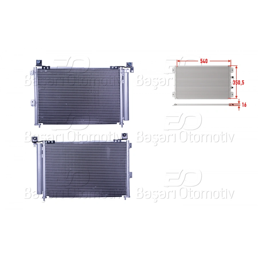 KLIMA RADYATORU 540X350,5X16 FORD RANGER 06>. MAZDA B2500