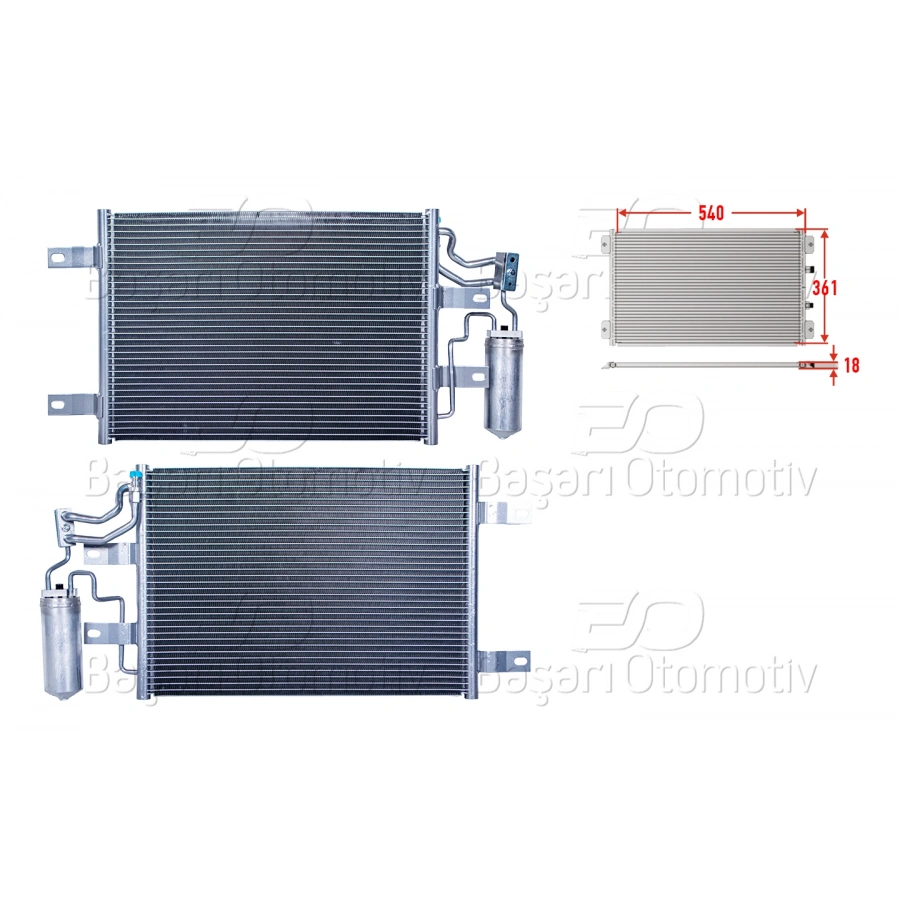 KLIMA RADYATORU 540X361X18 OPEL MERIVA 1.3 CDTI 1.6 1.7 CDTI 03 >