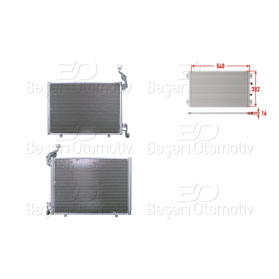 KLIMA RADYATORU 540X382X16 FORD FIESTA. B-MAX 1.6TDCI 12>