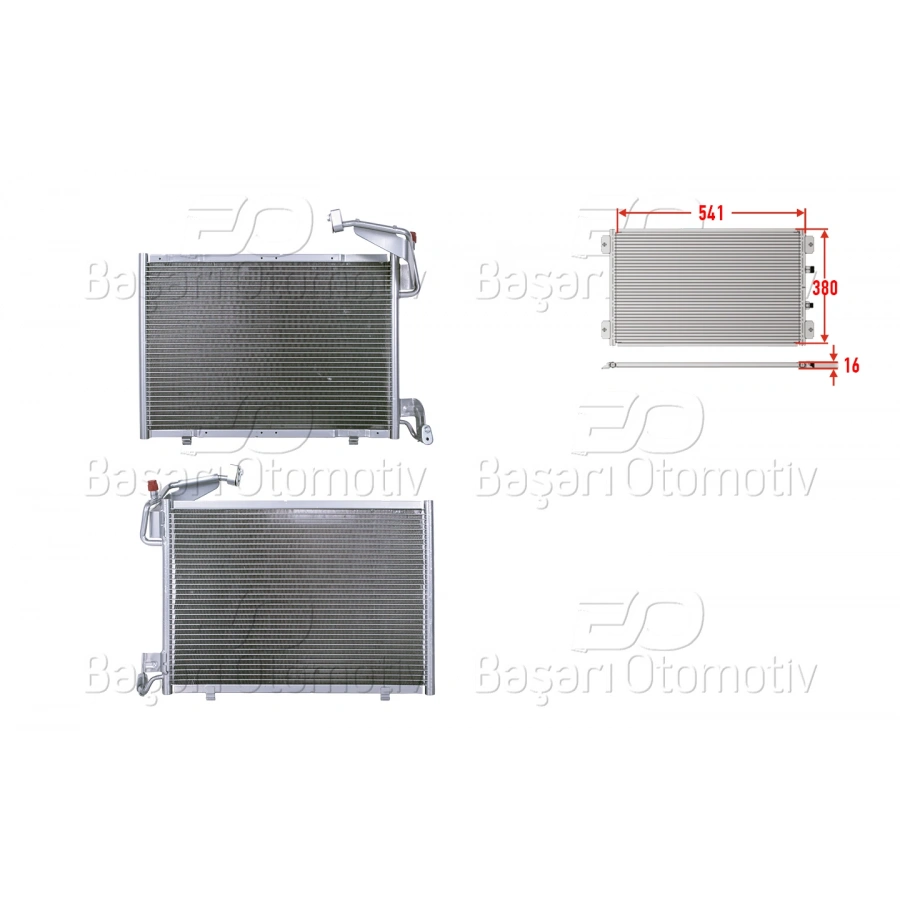 KLIMA RADYATORU 541X380X16 FORD FIESTA. B-MAX 1.0 ECOBOOST12>