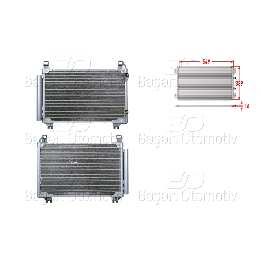KLIMA RADYATORU 549X339X16 TOYOTA YARIS 06> BENZIN