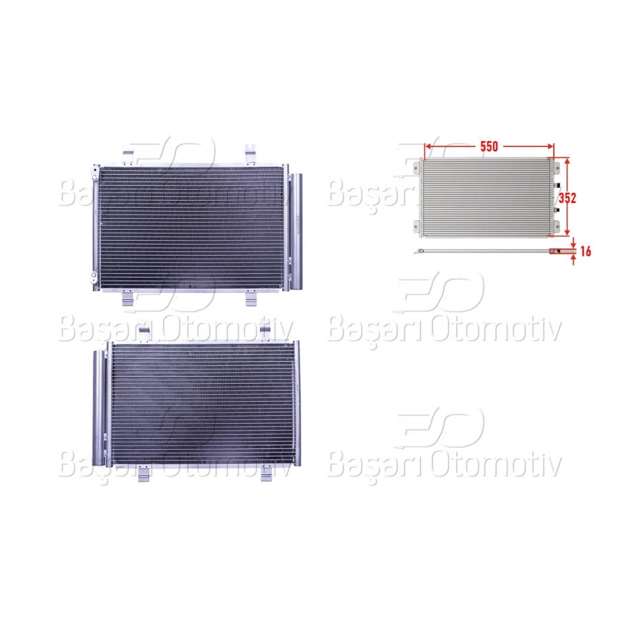 KLIMA RADYATORU 550X352X16 SUZUKI SWIFT1.3. 1.5 05>