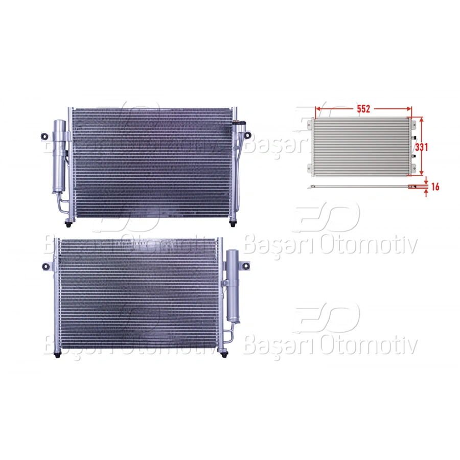 KLIMA RADYATORU 552X331X16 HYUNDAI GETZ 02> 1.1. 1.3