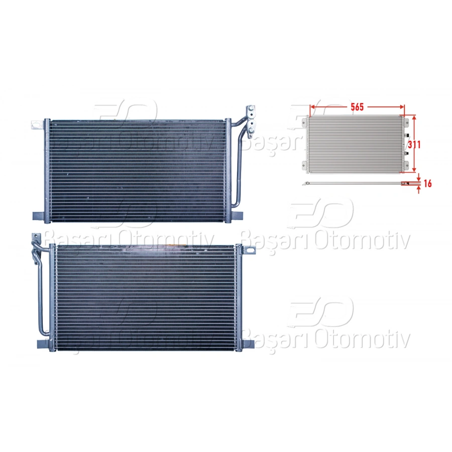 KLIMA RADYATORU 565X311X16 BMW 3 SERISI E46 97-06. X3 E83 03-10 DIZEL