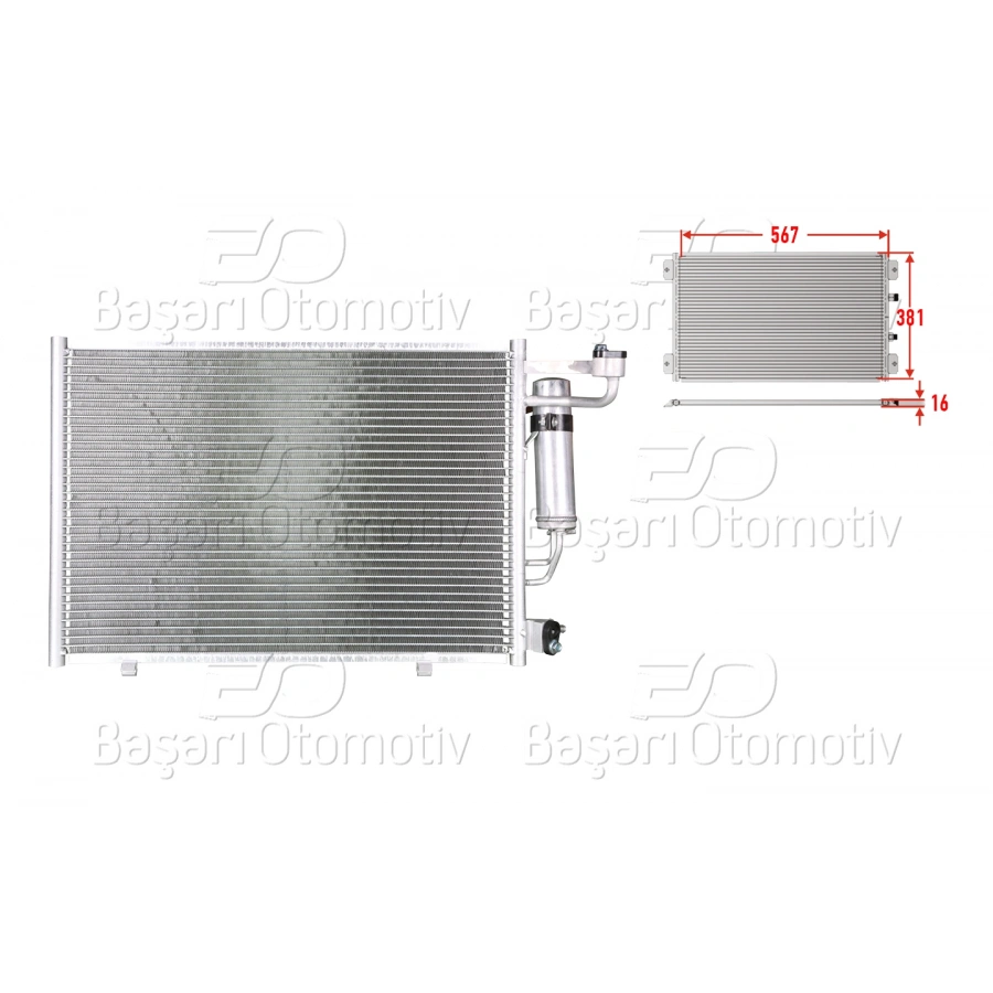 KLIMA RADYATORU 567X381X16 FORD FIESTA 1.25. 1.4 BENZIN/DIZEL 11-12
