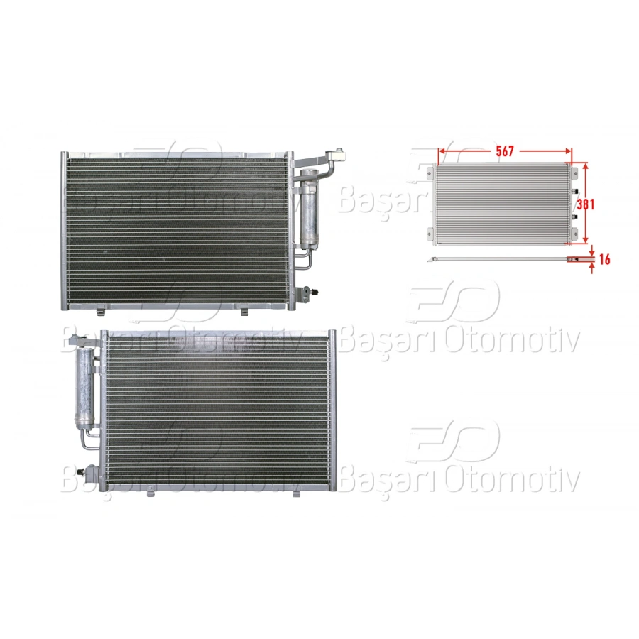 KLIMA RADYATORU 567X381X16 FORD FIESTA 1.4 1.5 1.6 12>