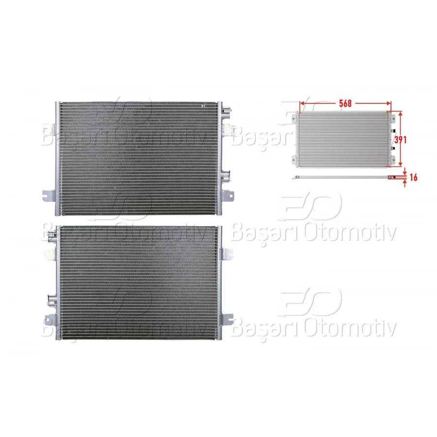 KLIMA RADYATORU 568X391X16 DACIA LOGAN SANDERO 1.5 DCI 1.6 05 > DUSTER 10