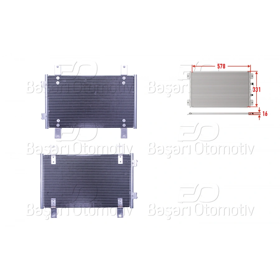 KLIMA RADYATORU 578X331X16 PEUGEOT BOXER JUMPER FIAT DUCATO 2.0 2.2 2.8 02>