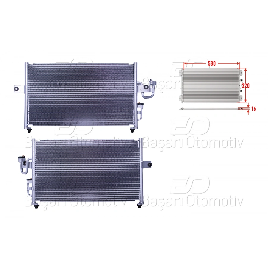 KLIMA RADYATORU 580X320X16 HYUNDAI ACCENT 95 >