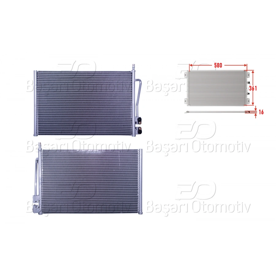 KLIMA RADYATORU 580X361X16 FORD FIESTA 02>