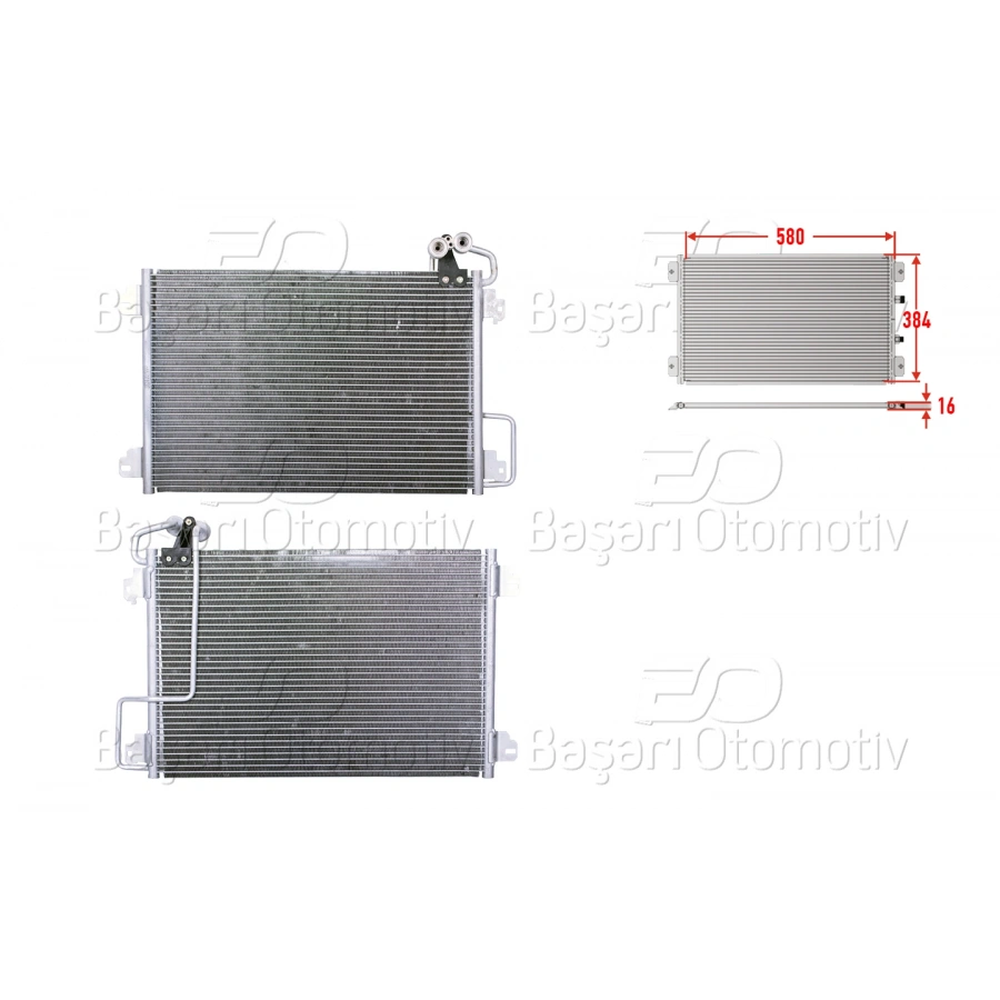 KLIMA RADYATORU 580X384X16 RENAULT MEGANE 1 1.6 I 1.9 DTI 95 >7700434383
