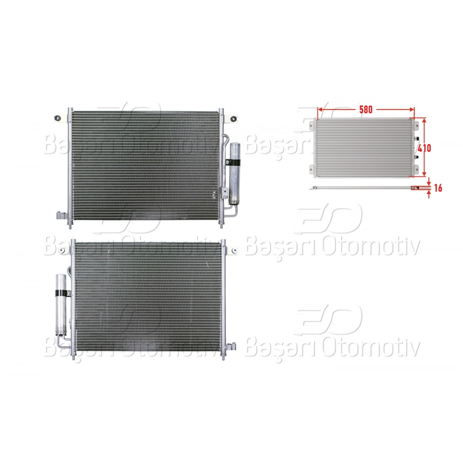 KLIMA RADYATORU 580X410X16 CHEVROLET KALOS. AVEO 1.2. 1.4 04>