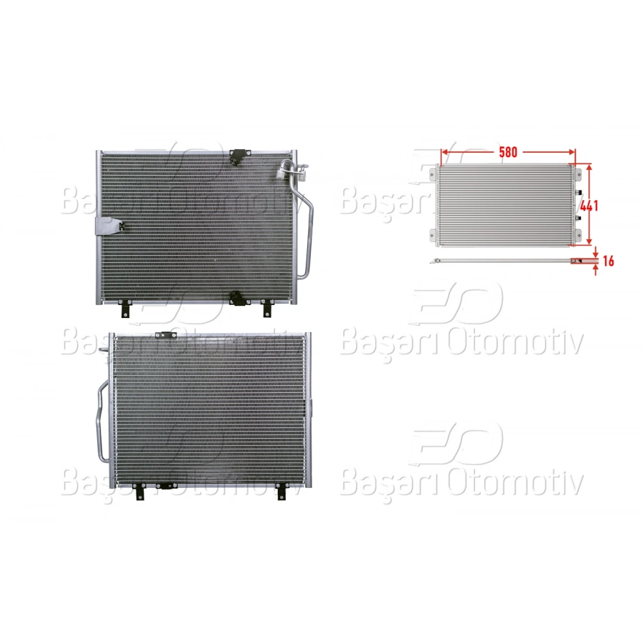 KLIMA RADYATORU 580X441X16 BMW 5 (E34) 525 TDS 1991-1995 BMW 5 (E34) M5 1988-1992 BMW 5 TOURING 525 TDS 1991-1996