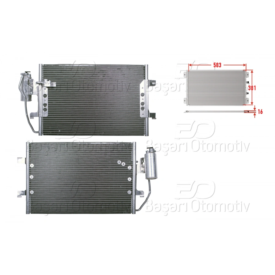 KLIMA RADYATORU 583X381X16 MERCEDES-BENZ A SERISI W168. VANEO 00-04