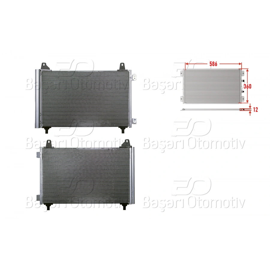 KLIMA RADYATORU 586X360X12 OPEL CORSA F PEUGEOT 208 2008 CITROEN C4 1.2 1.5 19 >