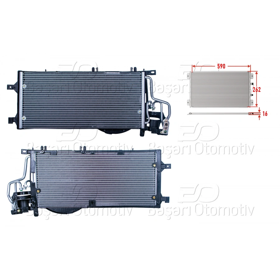 KLIMA RADYATORU 590X262X16 OPEL CORSA C COMBO C 1.7DTI 00 >