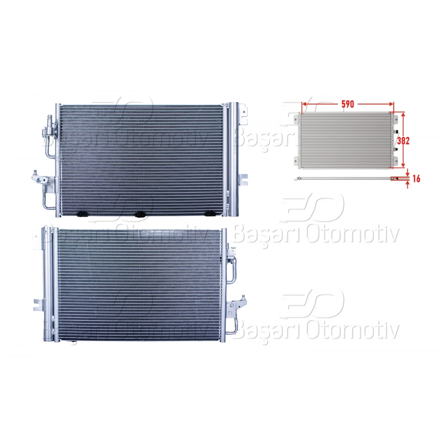 KLIMA RADYATORU 590X382X16 OPEL ASTRA H ZAFIRA B 1.4 1.6 04 >