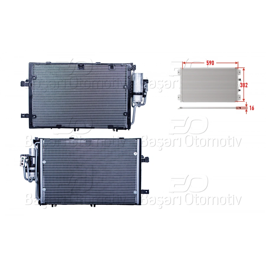 KLIMA RADYATORU 590X382X16 OPEL COMBO C CORSA C TIGRA 1.0 1.2 1.4 1.6 1.8 00 >
