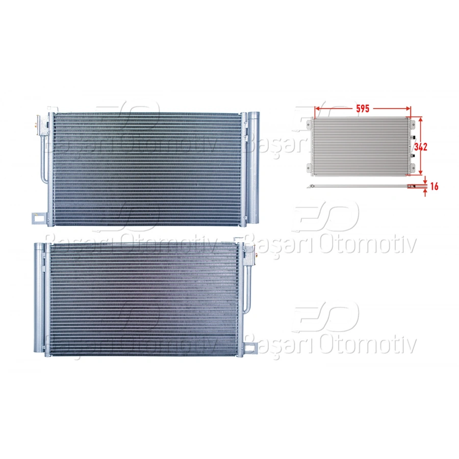 KLIMA RADYATORU 595X342X16 OPEL ADAM CORSA D PEUGEOT BIPPER CITROEN NEMO FIAT FIORINO 1.0 1.2 1.4 1.4 HDI 05 >