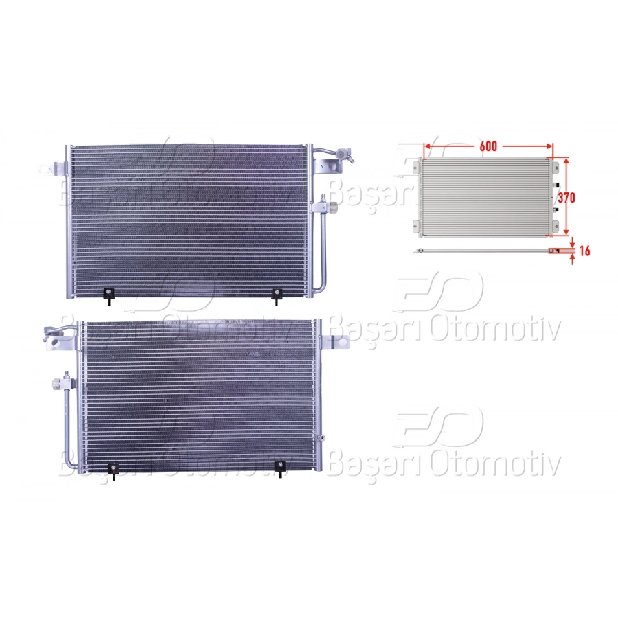 KLIMA RADYATORU 600X370X16 AUDI 100 C4 2.4 1991-1994 AUDI A100 C4 2.3 E 1991-1994 AUDI A6 1.8 2.0 2.3 2.5 TDI 1994-1997