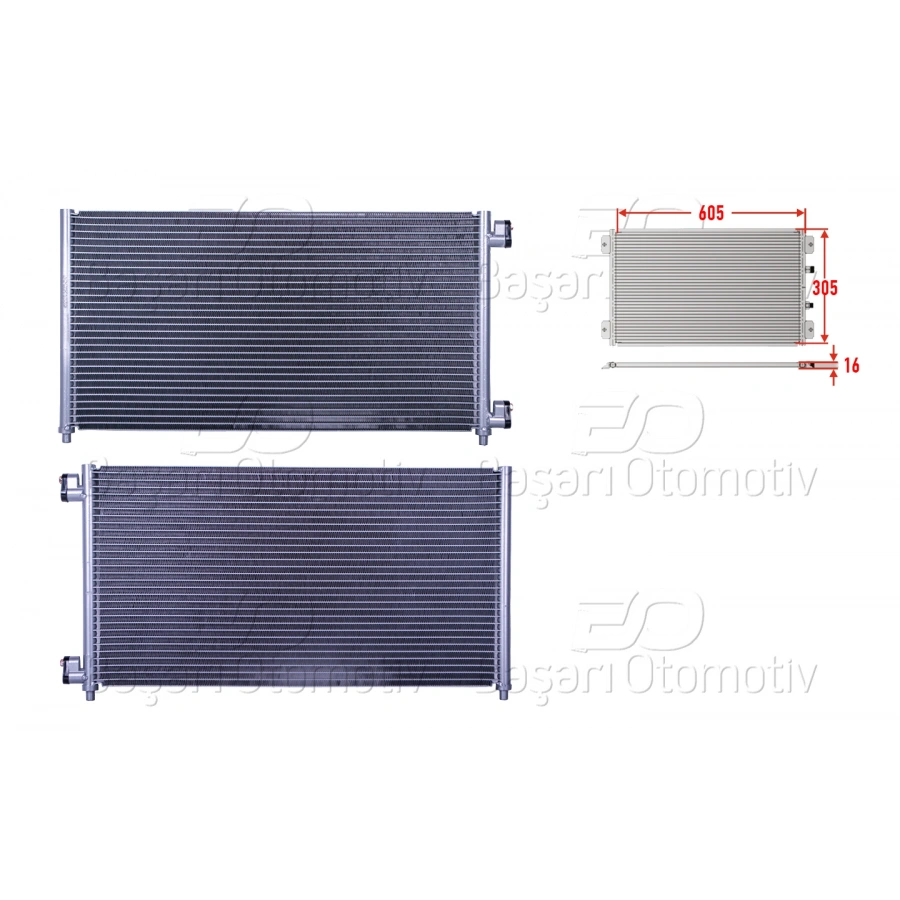 KLIMA RADYATORU 605X305X16 FIAT DOBLO 1.9JTD 02>