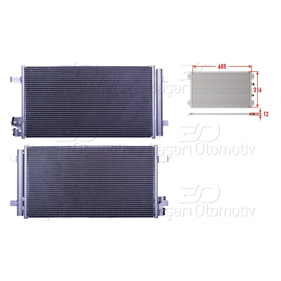 KLIMA RADYATORU 605X316X12 VW POLO A1 SPORTBACK ARONA IBIZA 1.0 2.0GTI 17 >