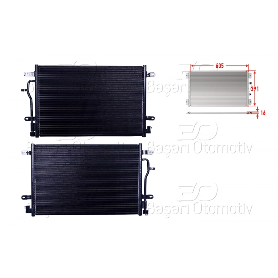 KLIMA RADYATORU 605X391X16 AUDI A4 A6 1.6 1.8 1.9 01 >