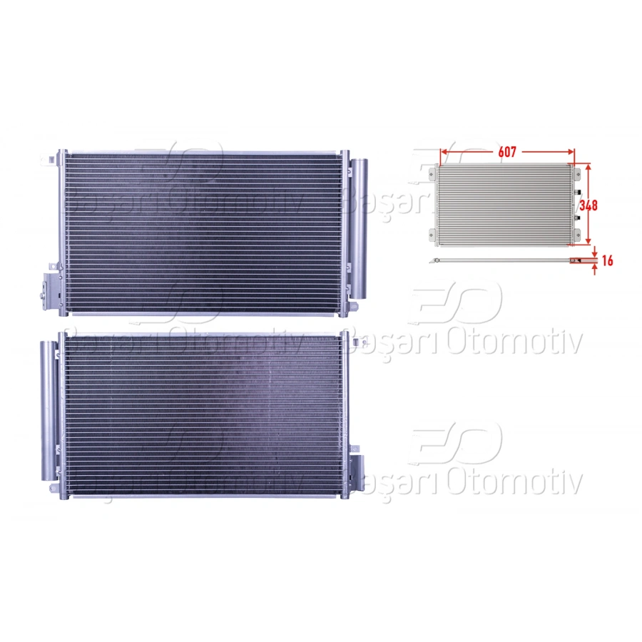 KLIMA RADYATORU 607X348X16 OPEL COMBO 1.4 ALFA ROMEO 1.0 08 >