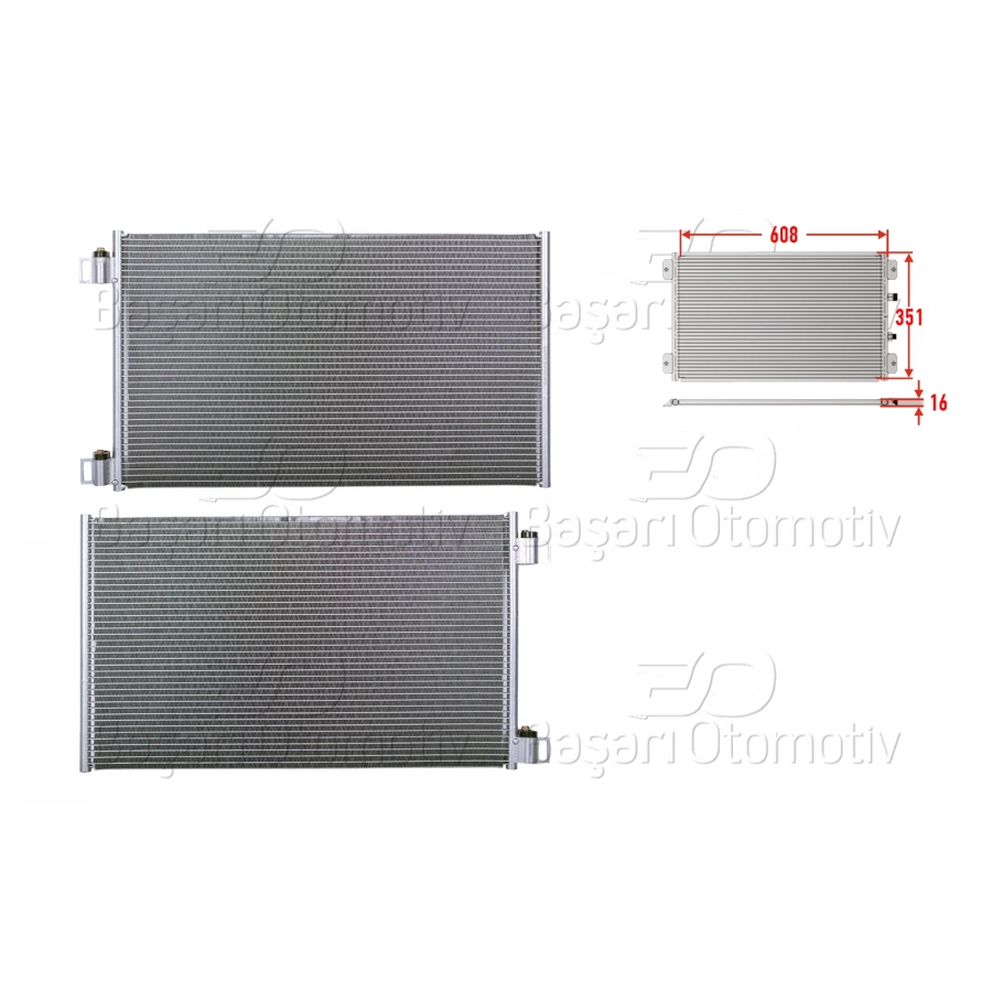 KLIMA RADYATORU 608X351X16 RENAULT KANGOO 1.5 DCI EXPRESS 1.6 DCI MERCEDES BENZ 108 CDI 08 >