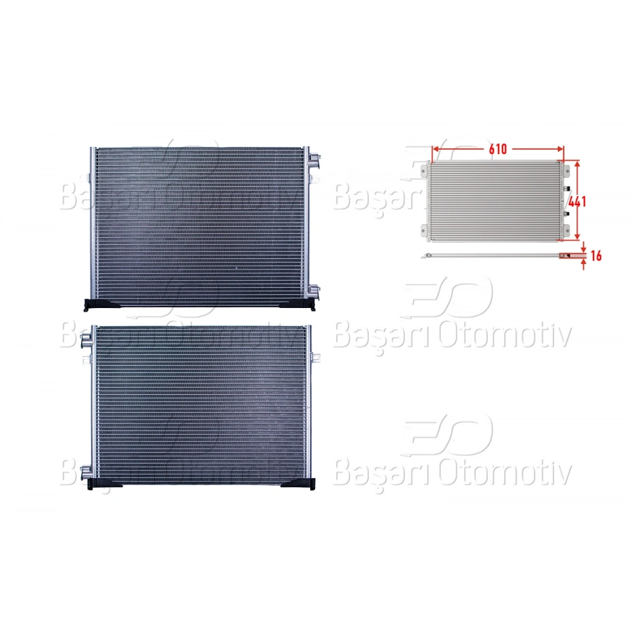 KLIMA RADYATORU 610X441X16 OPEL VIVARO RENAULT TRAFFIC2 OPEL VIVARO 1.9DI 1.9DCI 1.9DTI 2.0 01 >