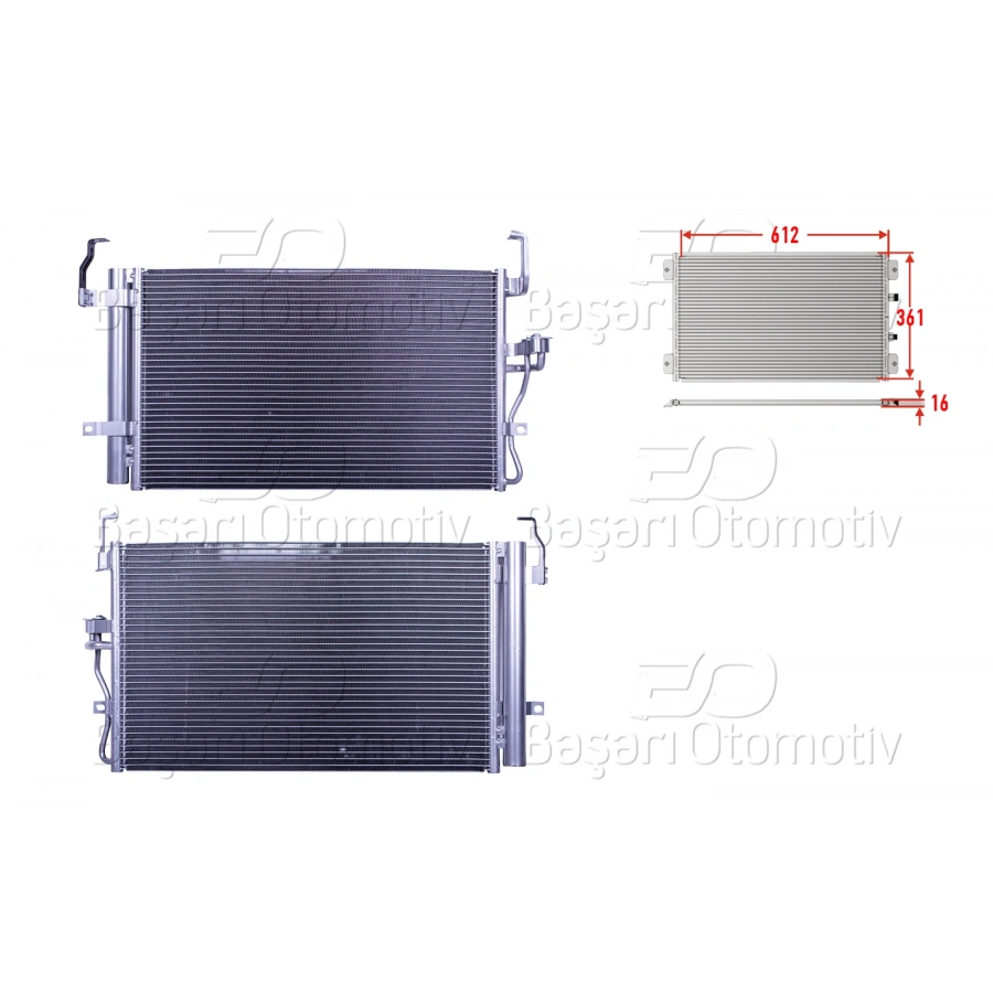 KLIMA RADYATORU 612X361X16 HYUNDAI ELANTRA COUPE2 1.6 1.8 2.0 95-06